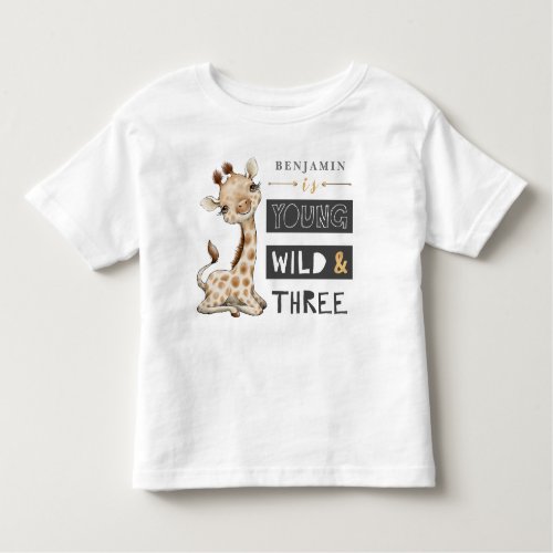 Young Wild and Three Birthday Safari T_Shirt