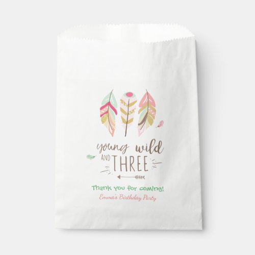 Young Wild and three favor bag Boho Feathers