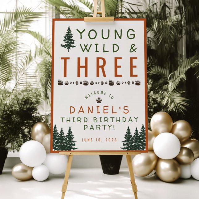 Young Wild and Three Forest Birthday Foam Board (Creator Uploaded)