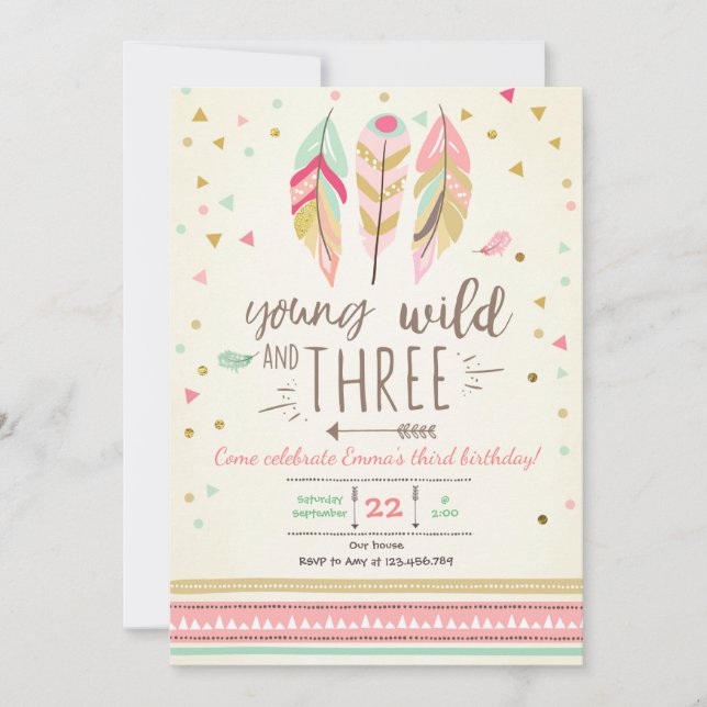 Young wild and three invite Girl Pink Gold 3rd (Front)