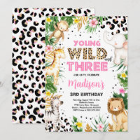 Young Wild And Three Leopard Print Safari Birthday