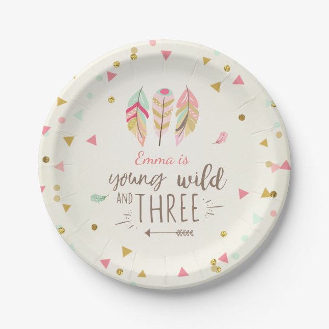 Young wild and three Paper Plates Pink Gold 3rd (Front)