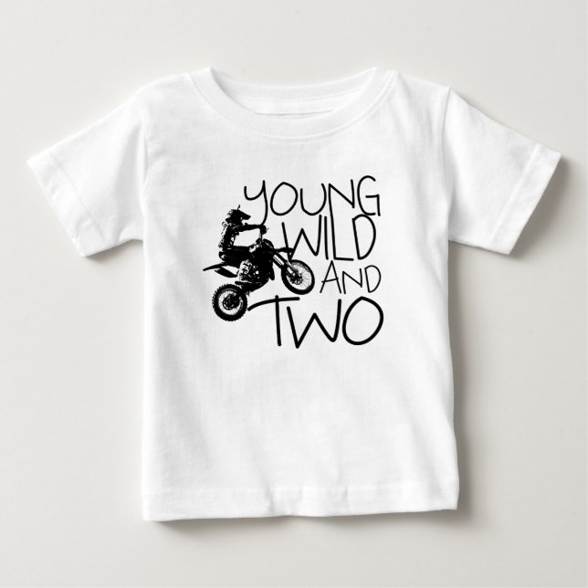 Young Wild and Two Motocross Baby T-Shirt (Front)