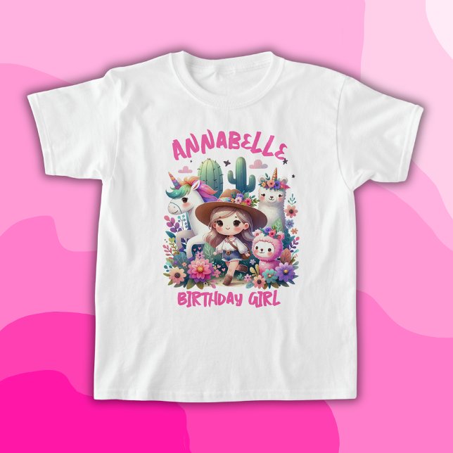 Young Wild Safari Girls Pink Monogram Name | T-Shirt (Creator Uploaded)