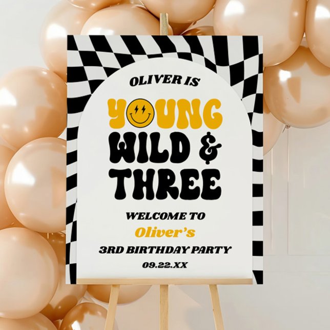 Young Wild & Three 3rd Birthday Party Welcome Sign (Creator Uploaded)