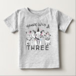 Young Wild & Three | 3rd Birthday T Shirt<br><div class="desc">Who is the cutest three year old around? This shirt makes a perfect gift. Add your custom wording to this design by using the "Edit this design template" boxes on the right hand side of the item, or click the blue "Customize it" button to arrange the text, change the fonts...</div>