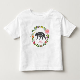 Young Wild & Three Bear Wildflowers Birthday Toddler T-shirt