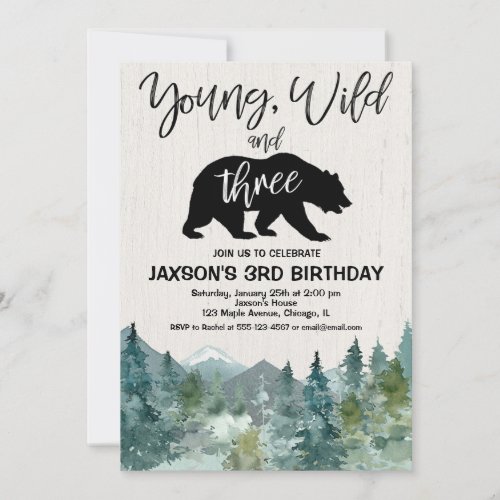 Young Wild Three birthday boy rustic outdoor them