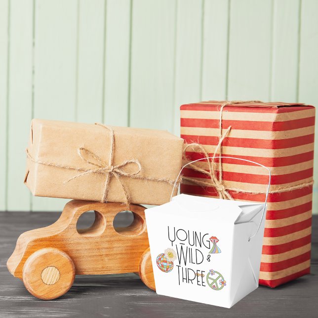 Young, Wild & Three | Birthday Favor Boxes | Boho (Creator Uploaded)