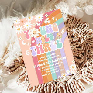 Young Wild Three Birthday Invitation