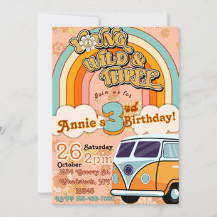 Young, Wild & THREE Birthday Invitation