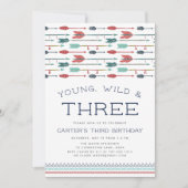 Young, Wild & Three Birthday Party Invitation (Front)