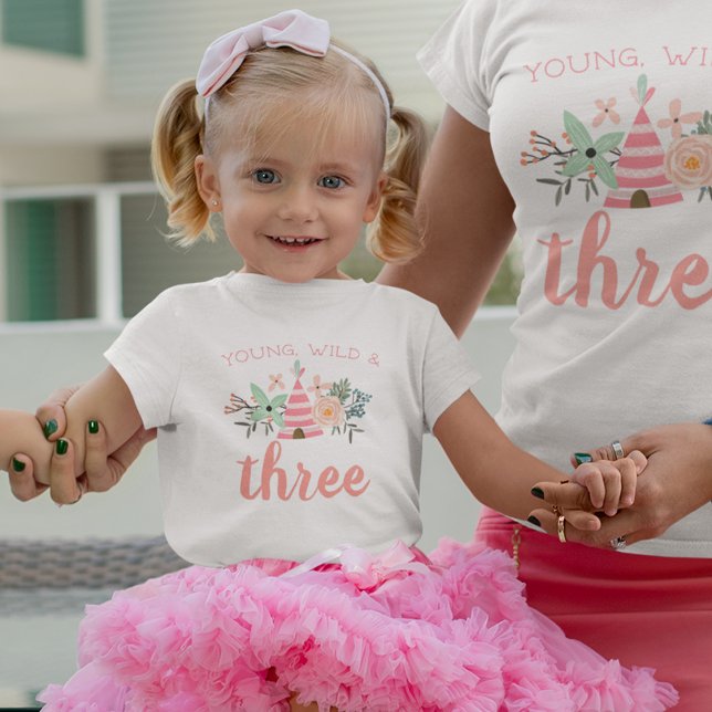 Young, Wild & Three Birthday Toddler T-shirt (Creator Uploaded)
