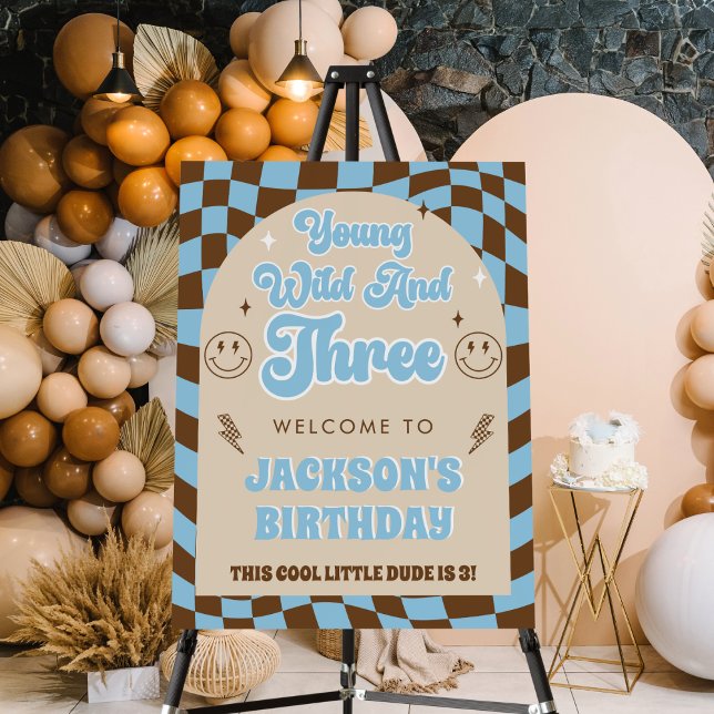 Young Wild & Three Boys 3rd Birthday Welcome Sign (Creator Uploaded)