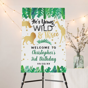 Young Wild & Three Boys Third Birthday Welcome Foam Board