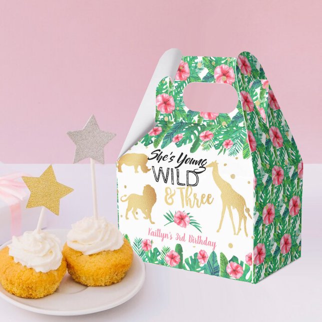 Young Wild & Three Girls Third Birthday Favor Boxes (Creator Uploaded)