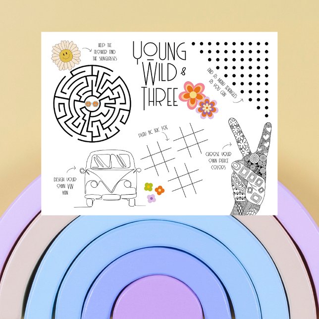 Young, Wild & Three | Kids Activity Placemat | (1) (Creator Uploaded)