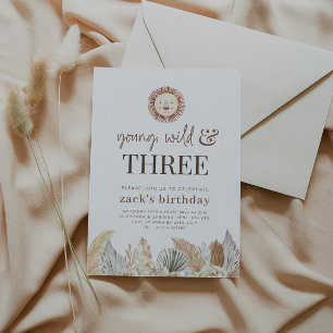Young, Wild & Three Neutral Leaves Invite