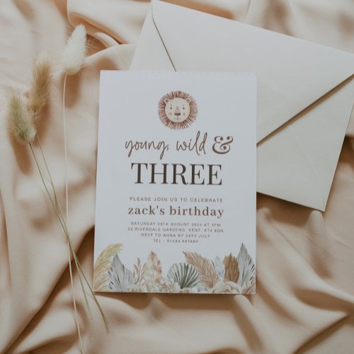 Young Wild  Three Neutral Leaves Invite