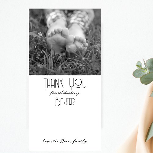Young Wild  Three  Photo Thank You Card  BW 