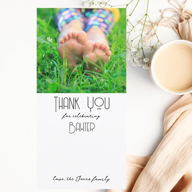 Young, Wild & Three | Photo ThankYou Card | Color  (Creator Uploaded)