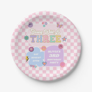 Young Wild & Three Preppy Patch 3rd Birthday Party Paper Plates