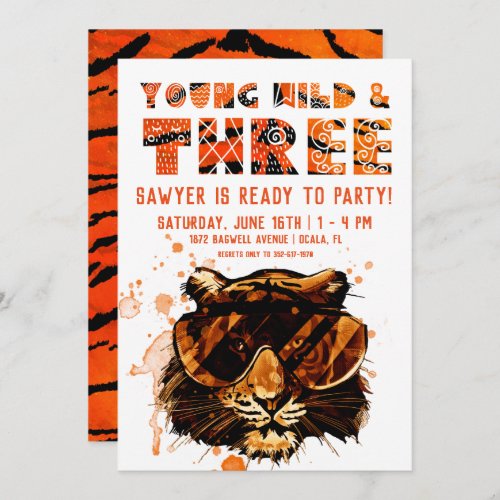 Young Wild  Three  Punk Tiger Invitation