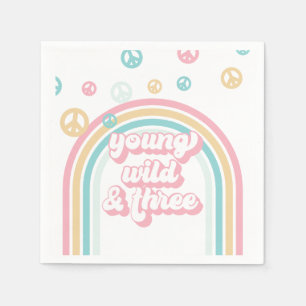 Young Wild Three Retro Summer Rainbow Napkins