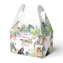 Young Wild Three Safari Party Animals 3rd Birthday Favor Boxes
