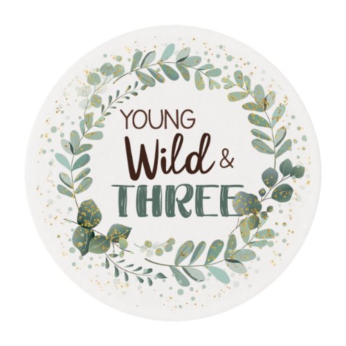 Young Wild Three Woodland Animals Cupcake Topper Edible Frosting Rounds
