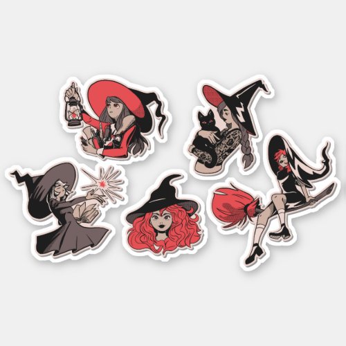 YOUNG WITCHES CHARACTERS STICKERS SET