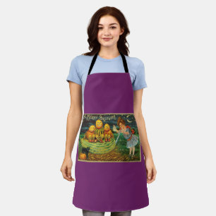 Young Witch's Brew: Pumpkin Men on Magick Altar Apron