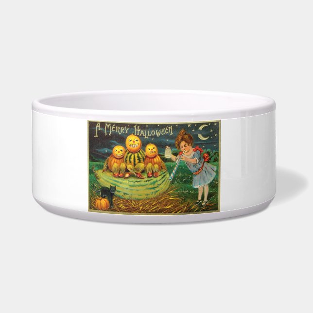 Young Witch's Brew: Pumpkin Men on Magick Altar Bowl (Front)