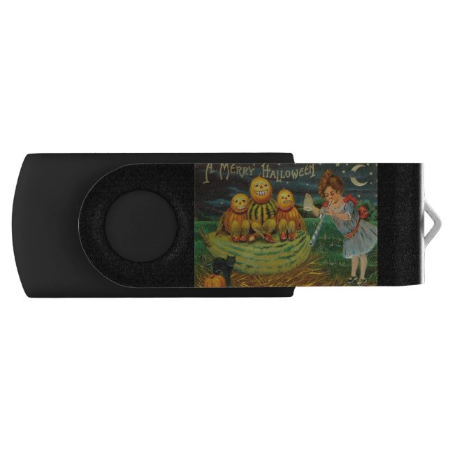 Young Witch's Brew: Pumpkin Men on Magick Altar Flash Drive (Front)