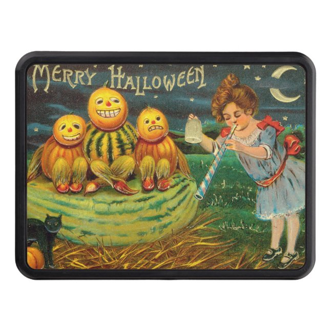 Young Witch's Brew: Pumpkin Men on Magick Altar Hitch Cover (Front)