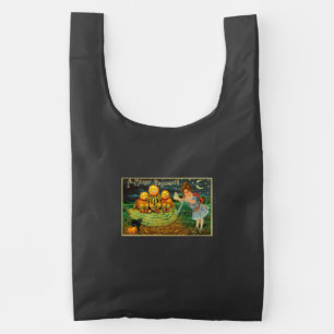 Young Witch's Brew: Pumpkin Men on Magick Altar Reusable Bag