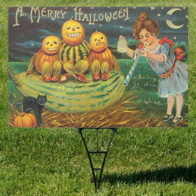 Young Witch's Brew: Pumpkin Men on Magick Altar Sign (Insitu)