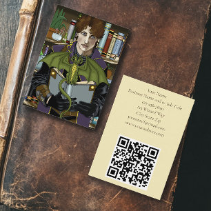 Young Wizard Fantasy Library Books Dragon Business Card