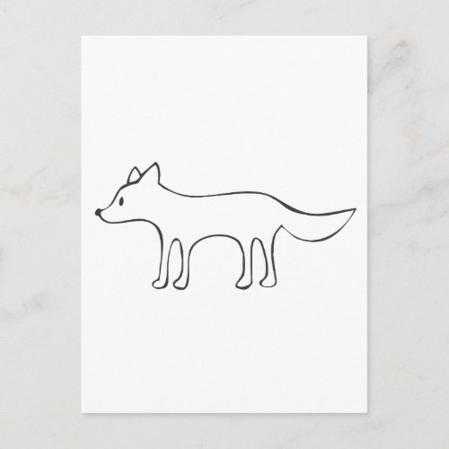Young Wolf in Black and White Sketch Postcard