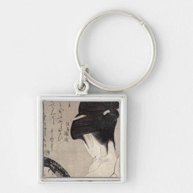 Young woman applying make-up, c.1795-96 keychain (Front)