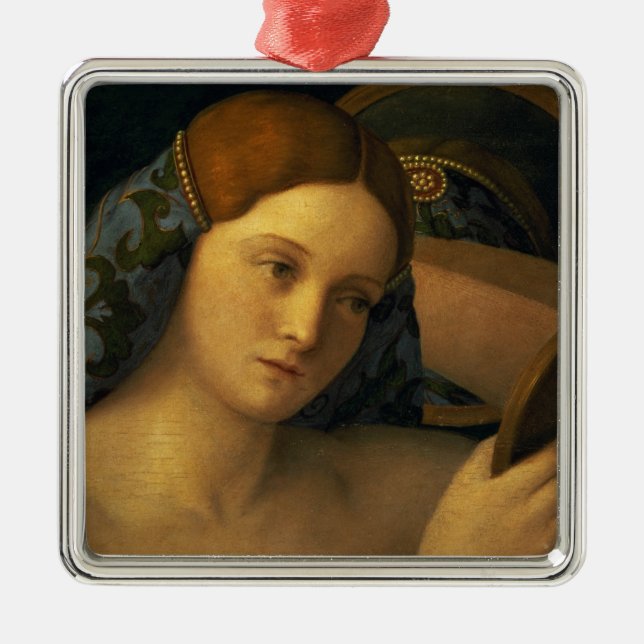Young Woman at her Toilet Metal Ornament (Front)