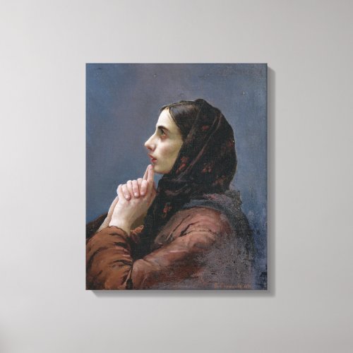 Young Woman at Prayer 1879 oil on canvas Canvas Print