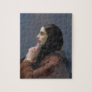 Young Woman at Prayer, 1879 (oil on canvas) Jigsaw Puzzle