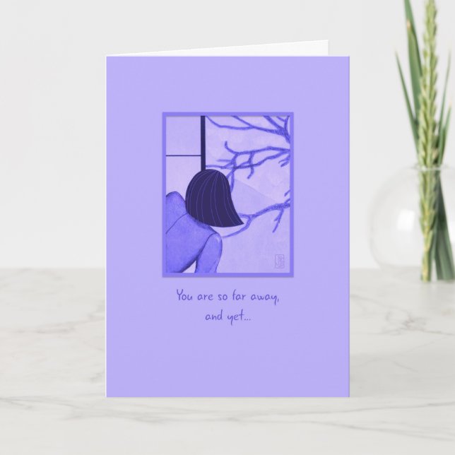 Young Woman at Shoji Screen Birthday Card (Front)