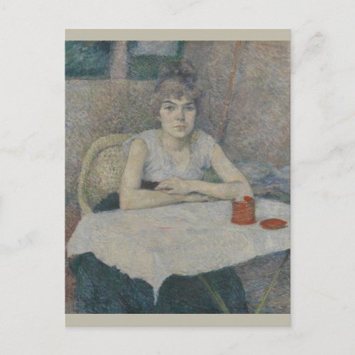 Young Woman at Table Henri Toulouse_Lautrec Postcard