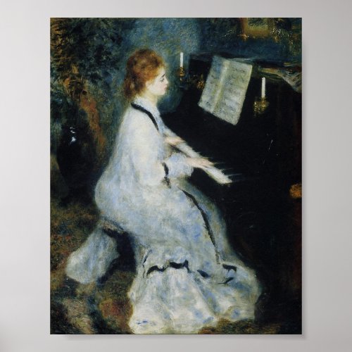 Young Woman at the Piano by Renoir Poster