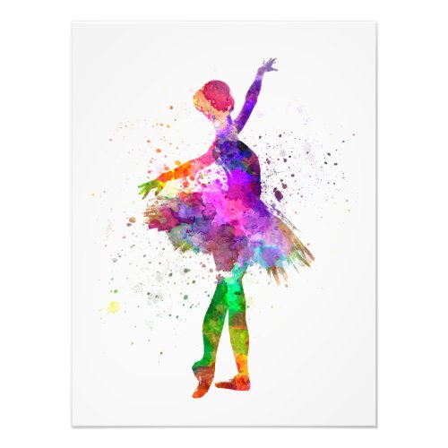 Young woman ballerina ballet dancer dancing with t photo print