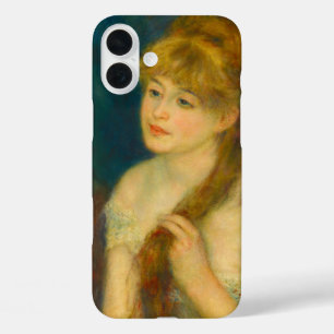 Young Woman Braiding Her Hair by Renoir iPhone 16 Plus Case