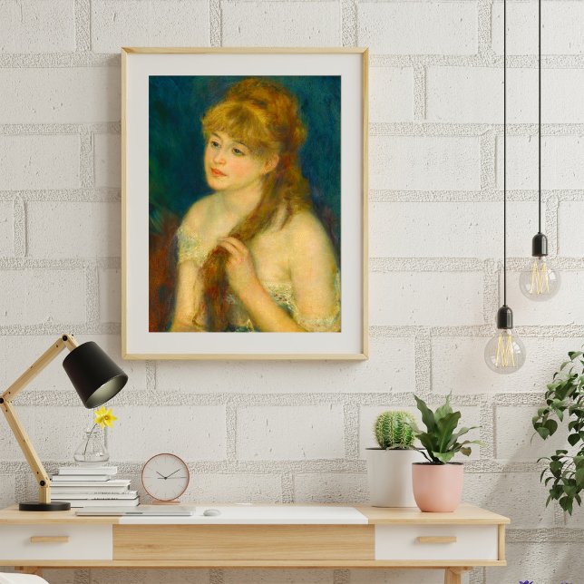 Young Woman Braiding Her Hair by Renoir Poster (Creator Uploaded)