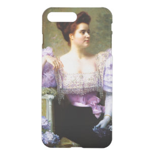Young woman by a bouquet of hydrangeas iPhone 8 plus/7 plus case